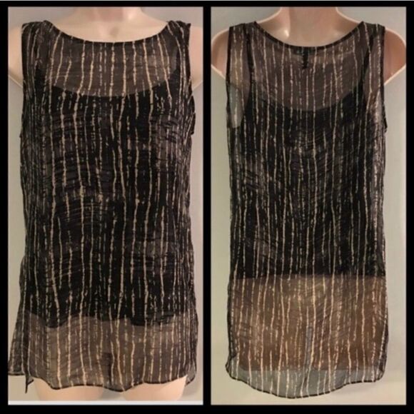EILEEN FISHER 100% SILK HI-LOW TUNIC TOP S - Picture 1 of 5